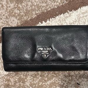 Prada Black Saffiano Leather Clutch